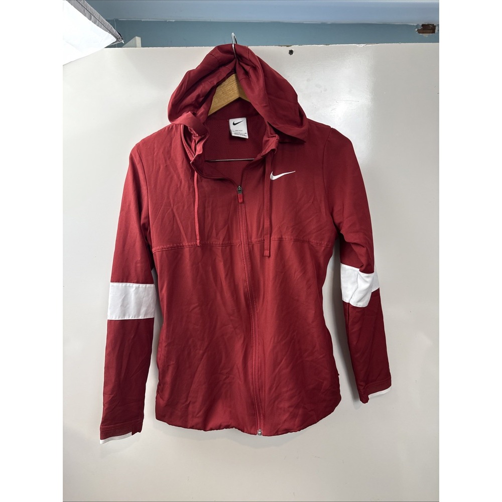 Nike Dry-FIT Women Lightweight Jacket With Hood Small Crimson CJ1796-613